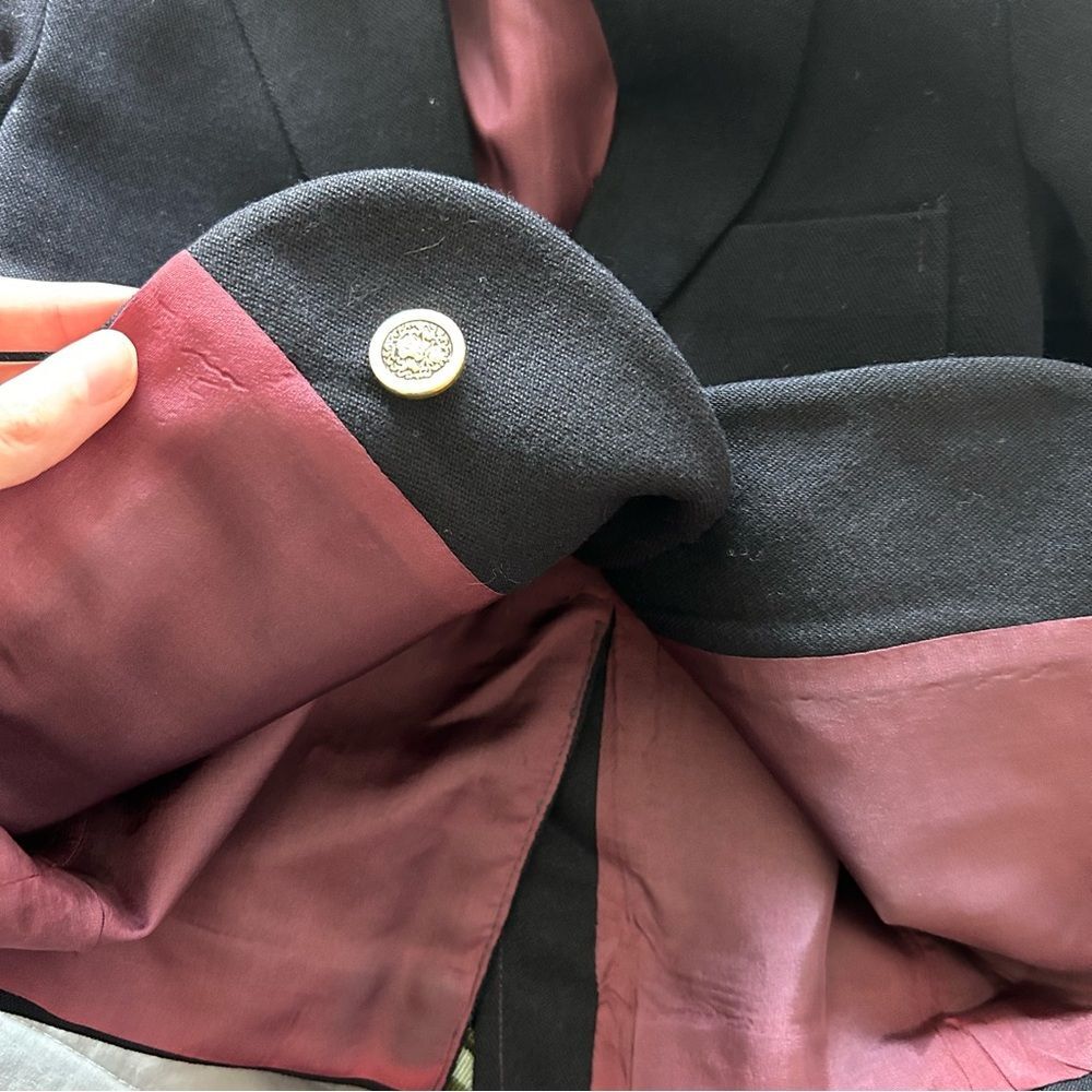Vintage Laura Ashley Made in GB Wool Blazer Black Size 3-4 Years - Picture 10 of 12